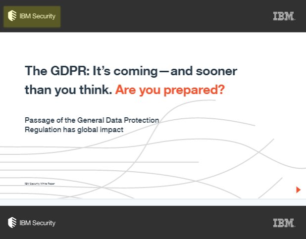 Cómo cumplir con la General Data Protection según IBM [Whitepaper en inglés]